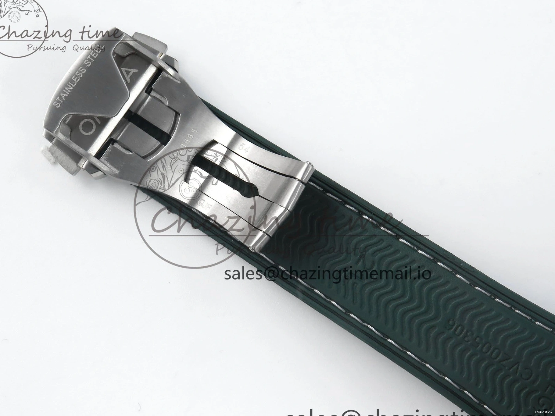 0401 Bold Seamaster Planet Ocean 600M 43.5mm SS SCF 1:1 Best Edition Green Bezel Gray Dial on Green Rubber Strap A8900 Super Clone 7666